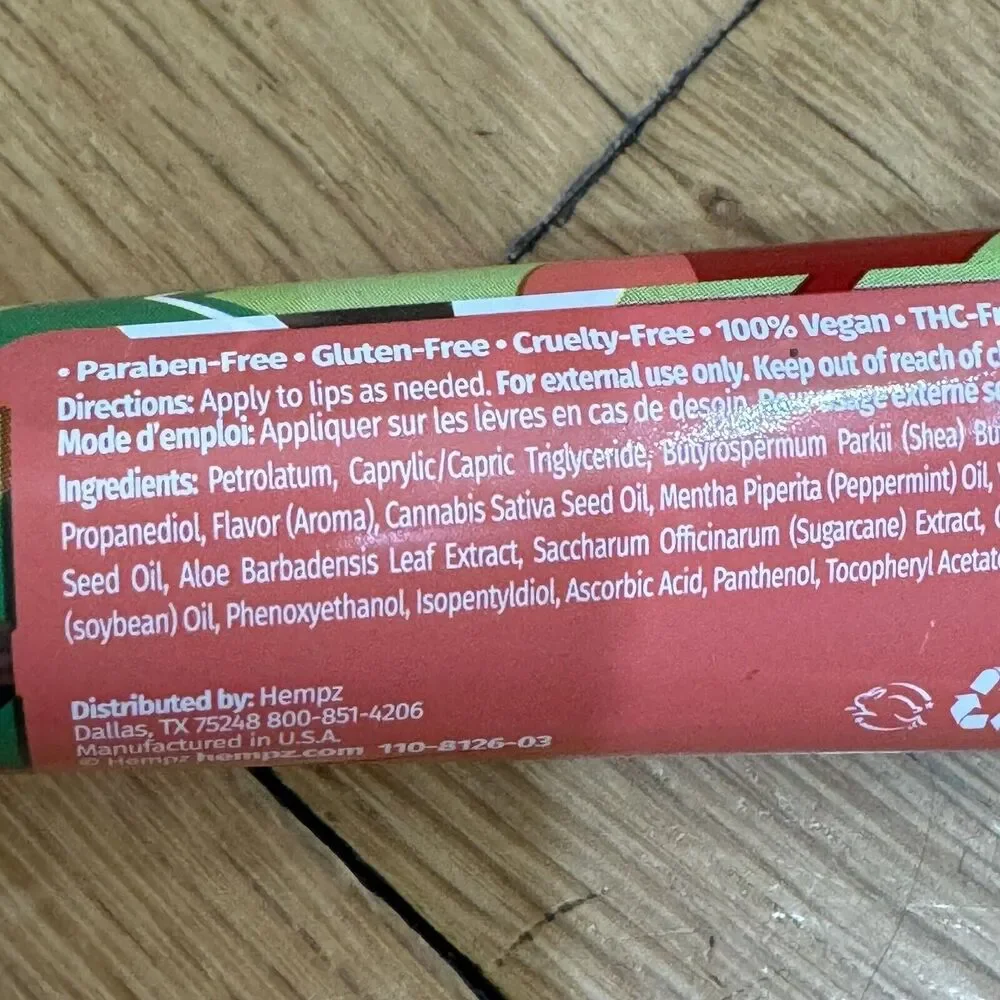 Hempz Crushed Peppermint Sugar Body‎ Moisturizer 2.25oz and Lip Balm 0.44oz Set